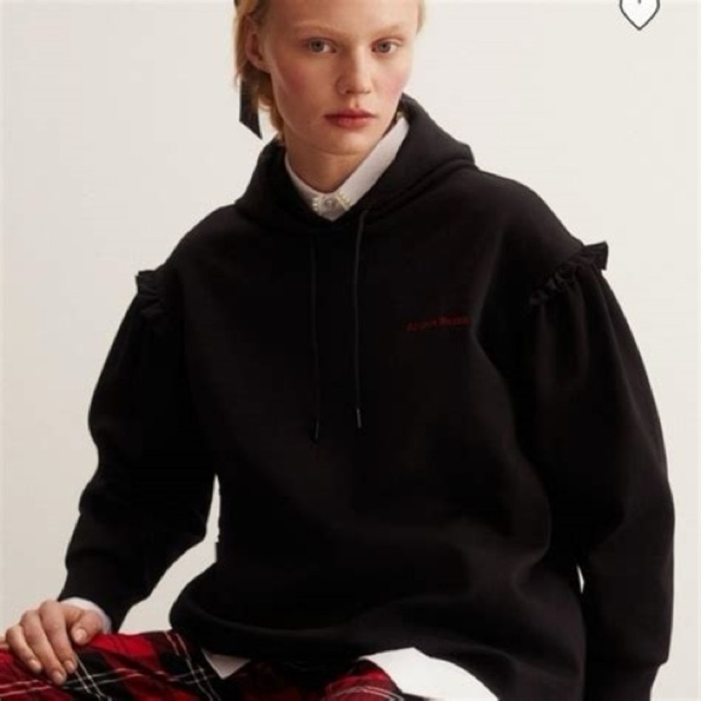 Simone Rocha x H&M black ruffled flared hoodie sz small s